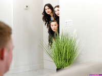 Kimmy Kimm, Tiana Blow And Eliza Ibarra Pleasuring Lucky Dude In The Living Room photos (Jimmy Michaels)